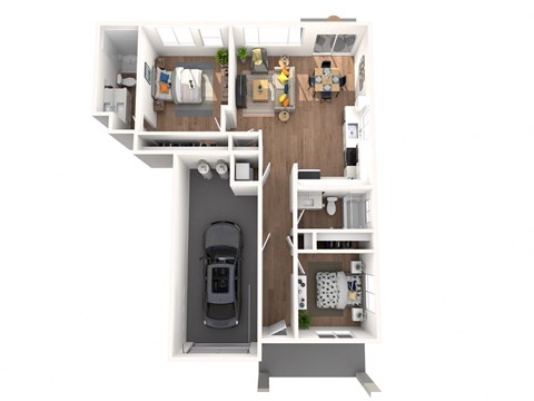 Floor plan for 2 beds, 2 baths, 900 sqft